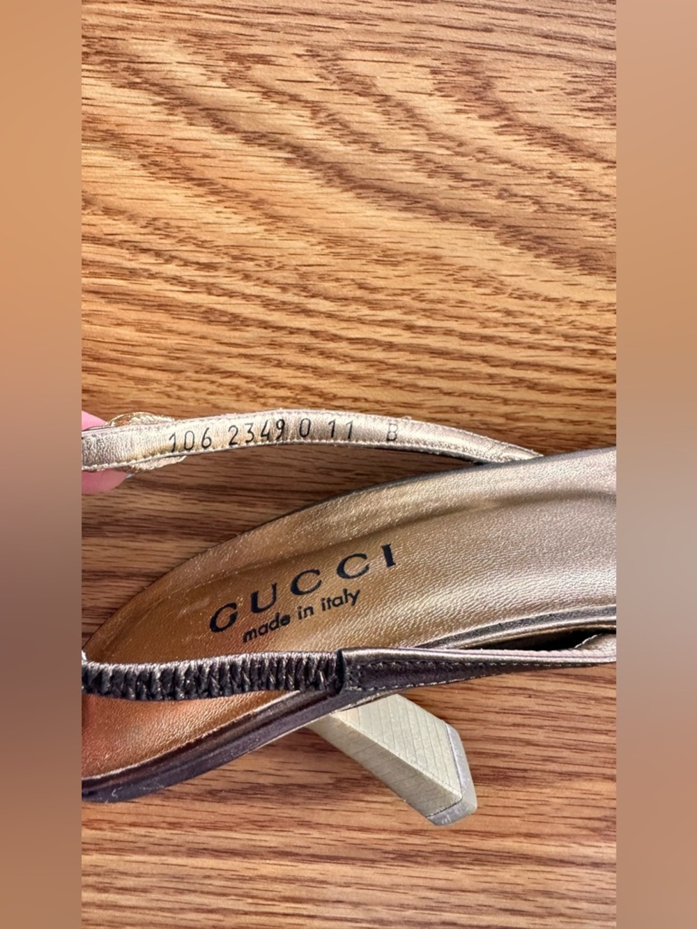 Gucci Leather Mid-Heel Slide Sandals, 3” heel, 11B, Made In Italy, Original Box - Picture 5 of 16
